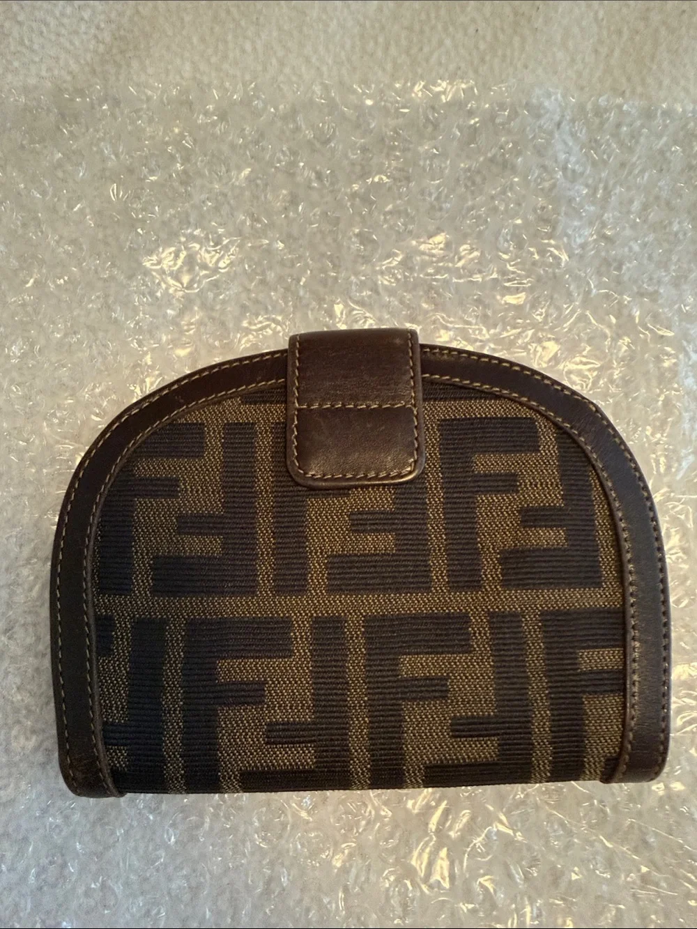 Fendi Brown Monogram Wallet with Leather Trim